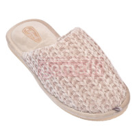 Kapcie damskie Oksamyt jasnobeżowy 4823043347033-light-beige
